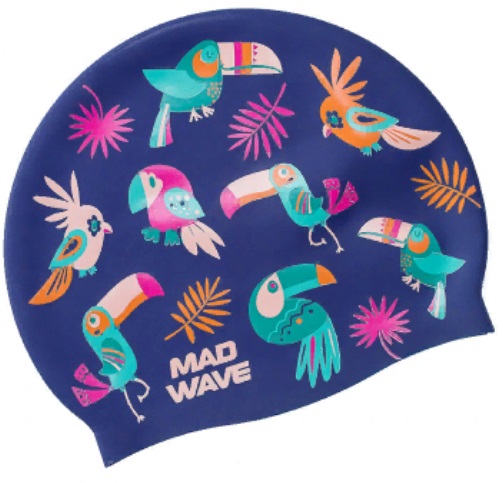 Шапочка для плавания Madwave PARROTS темно-синий
