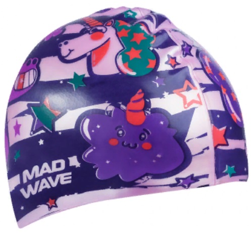 Шапочка для плавания Madwave UNICORN Junior фиолетовый_1