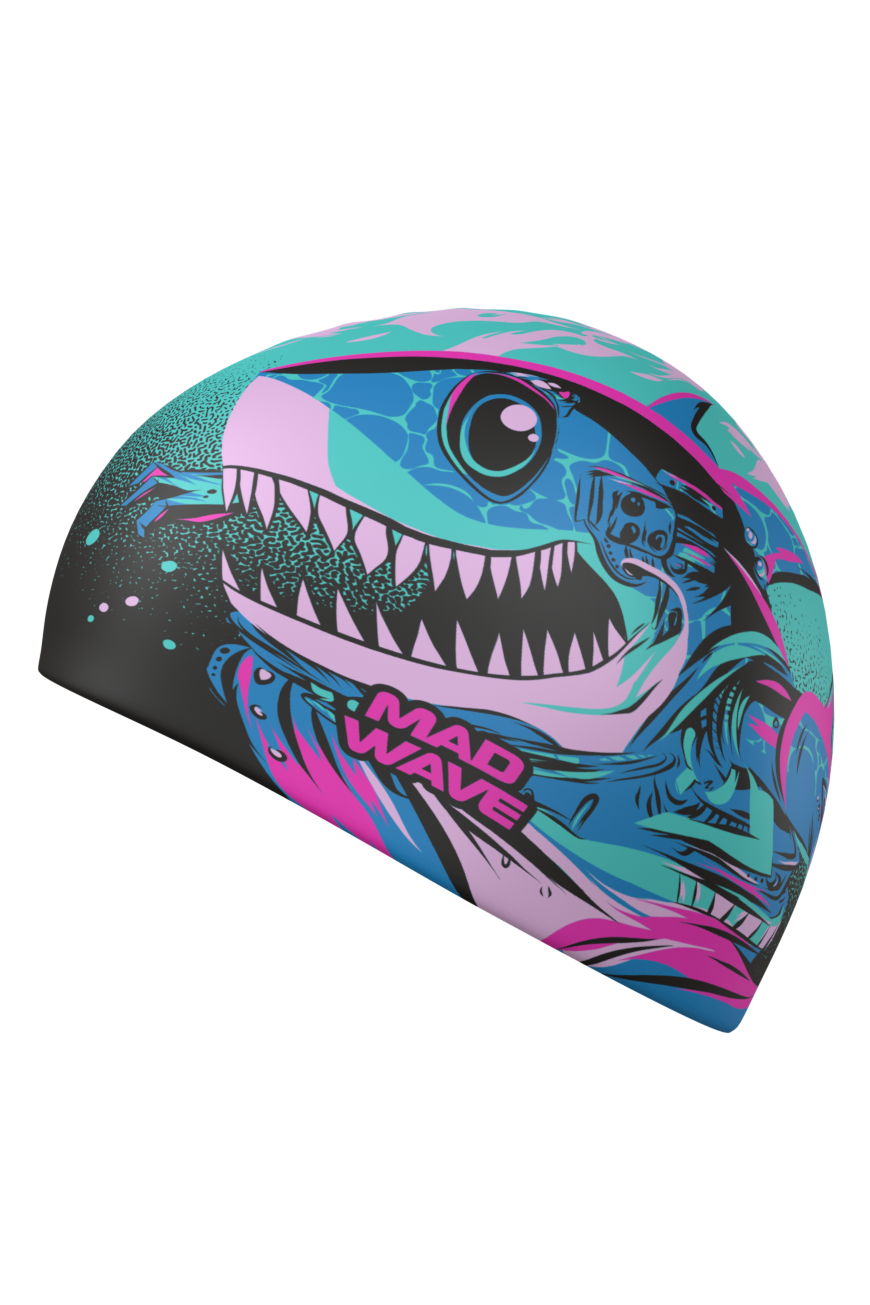 Шапочка для плавания Madwave Robo shark Junior