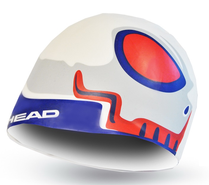 Шапочка для плавания HEAD Silicone Sketch белый синий