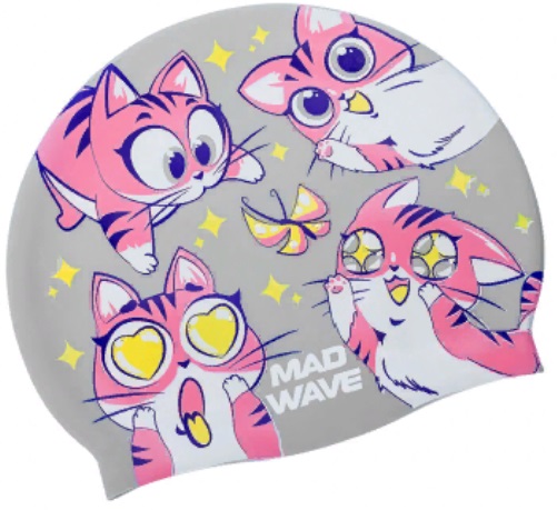 Шапочка для плавания Madwave FLUFFY Junior серебряный