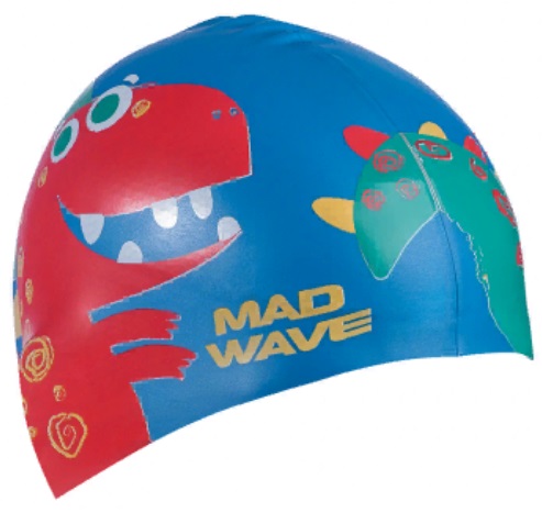 Шапочка для плавания Madwave DINO Junior темно-синий_2