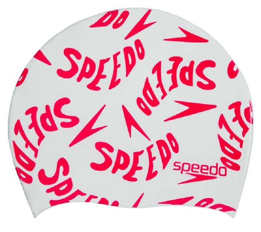 Шапочка для плавания Speedo Slogan Cap Junior White/Red