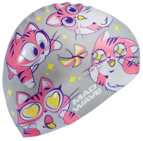 Шапочка для плавания Madwave FLUFFY Junior серебряный_2