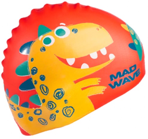 Шапочка для плавания Madwave DINO Junior красный_2