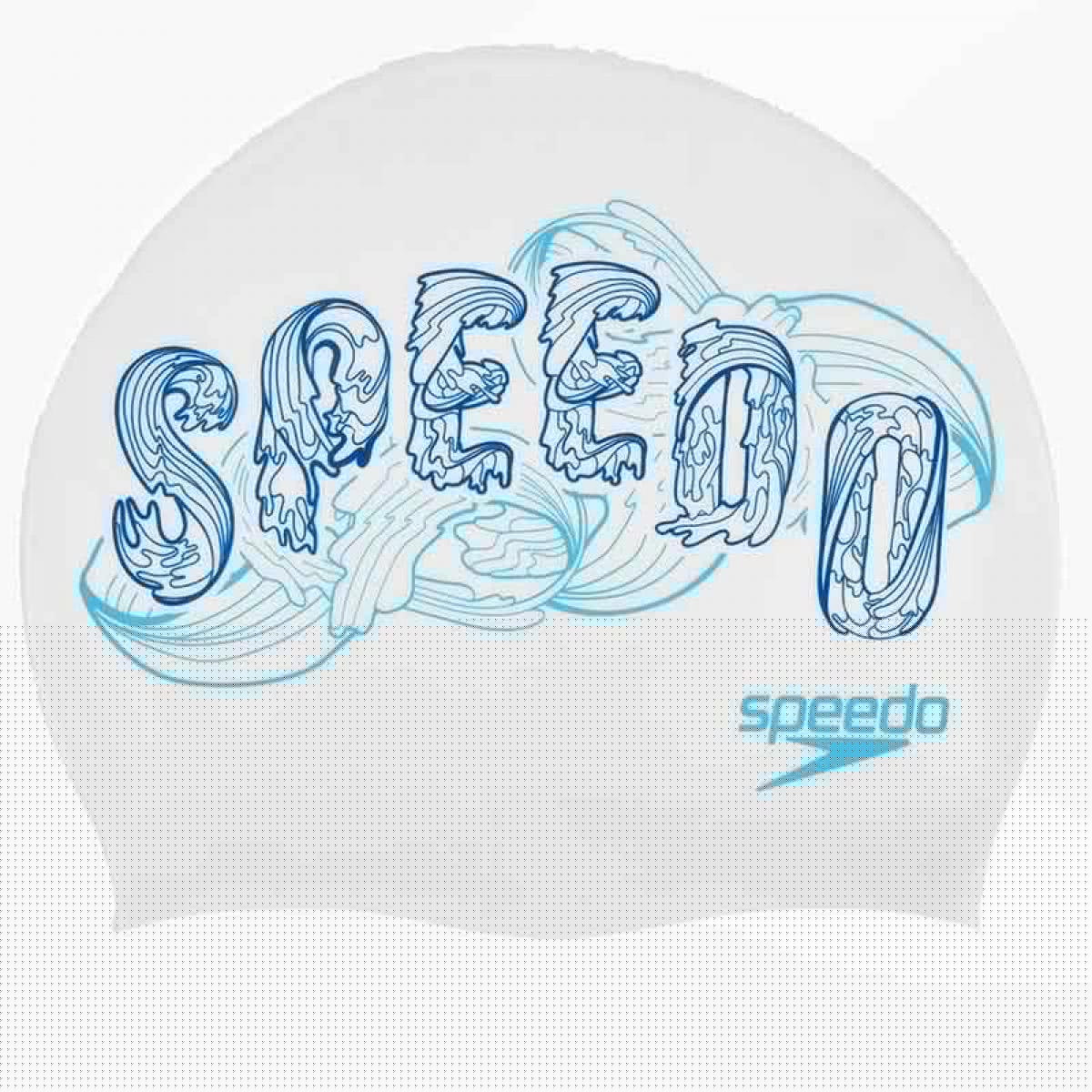 Шапочка для плавания Speedo Slogan Print Cap White/Blue/Blue
