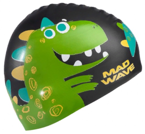 Шапочка для плавания Madwave DINO Junior черный_3