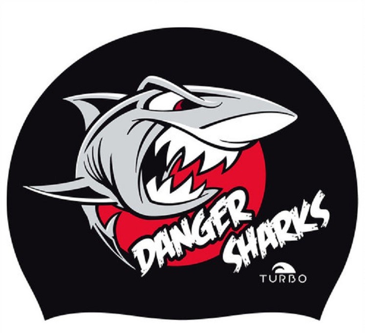 Шапочка для плавания Turbo Danger Sharks