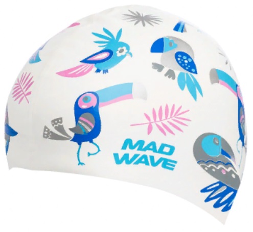Шапочка для плавания Madwave PARROTS белый_1