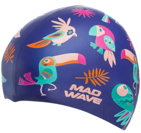 Шапочка для плавания Madwave PARROTS темно-синий_2