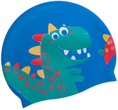 Шапочка для плавания Madwave DINO Junior темно-синий_1