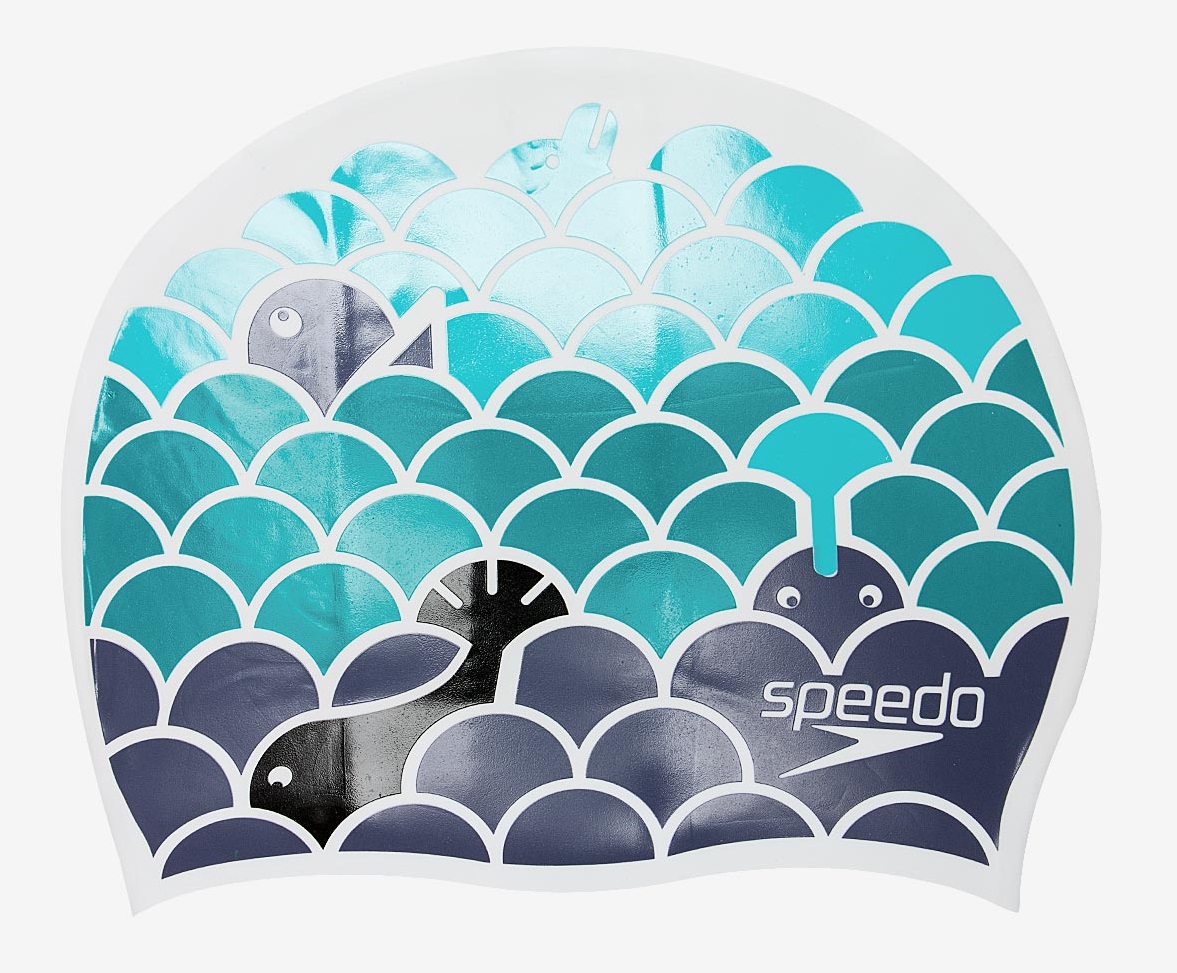 Шапочка для плавания Speedo Slogan Cap Junior White/Blue/Navy