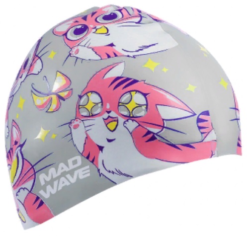 Шапочка для плавания Madwave FLUFFY Junior серебряный_1