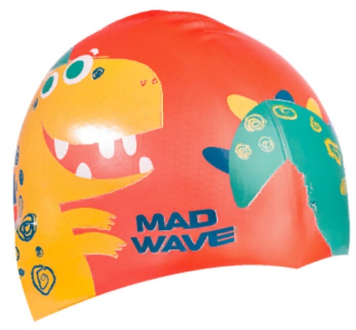 Шапочка для плавания Madwave DINO Junior красный_3