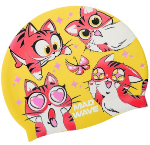 Шапочка для плавания Madwave FLUFFY Junior желтый