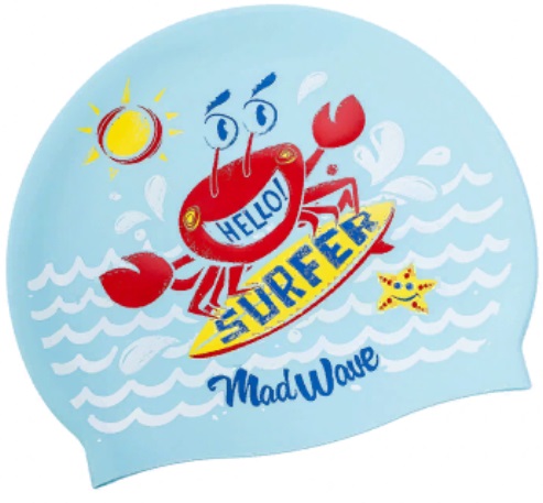 Шапочка для плавания Madwave SURFER Junior голубой
