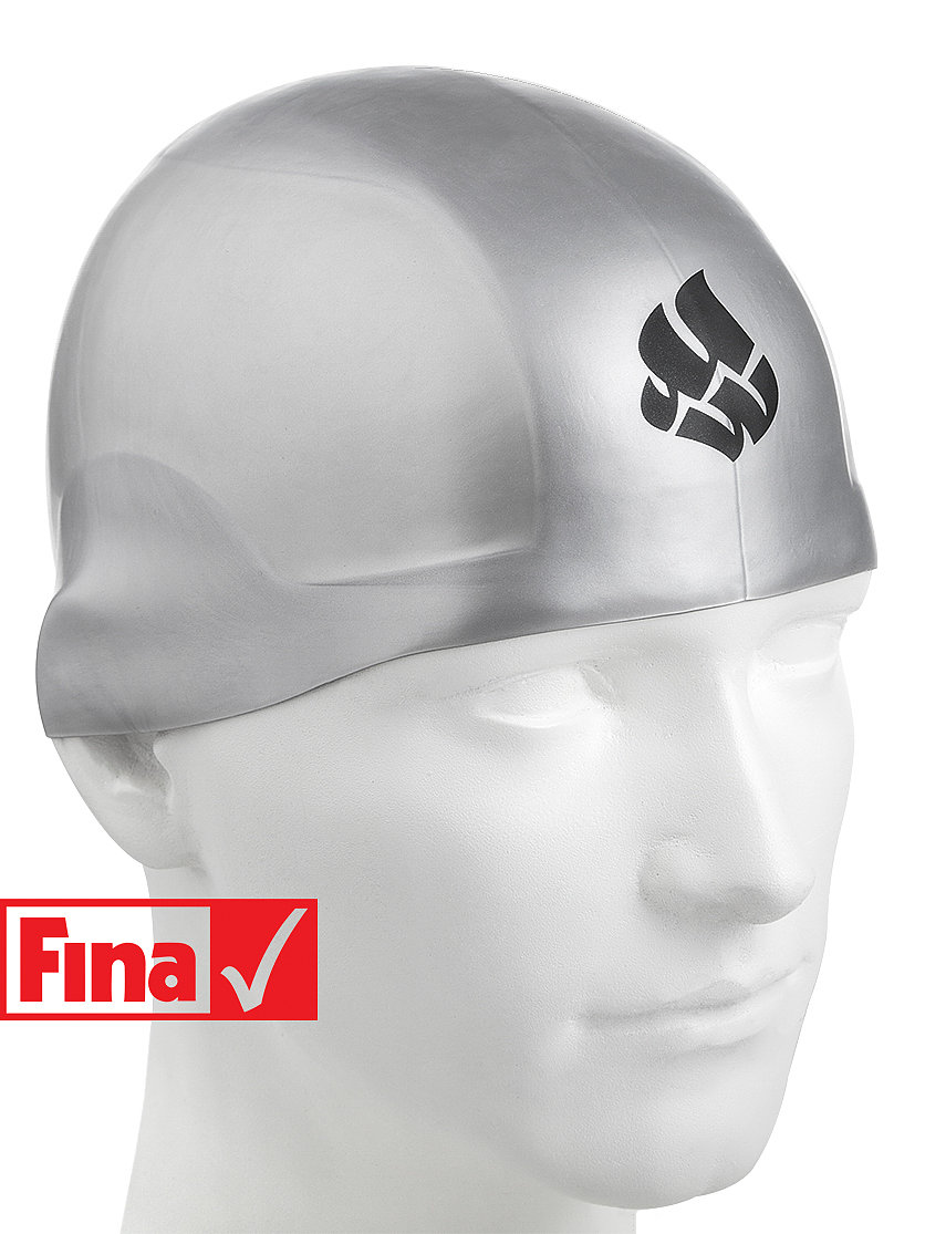 Шапочка для плавания Madwave R-CAP FINA  Approved серый