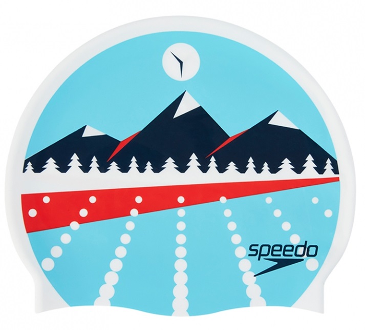 Шапочка для плавания Speedo Slogan Print Cap Blue/White/Red