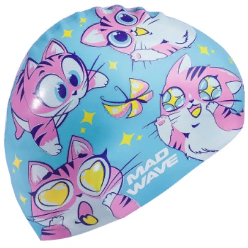 Шапочка для плавания Madwave FLUFFY Junior голубой_2