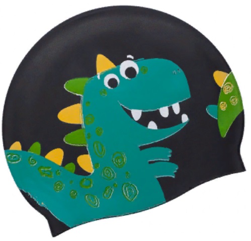 Шапочка для плавания Madwave DINO Junior черный_1