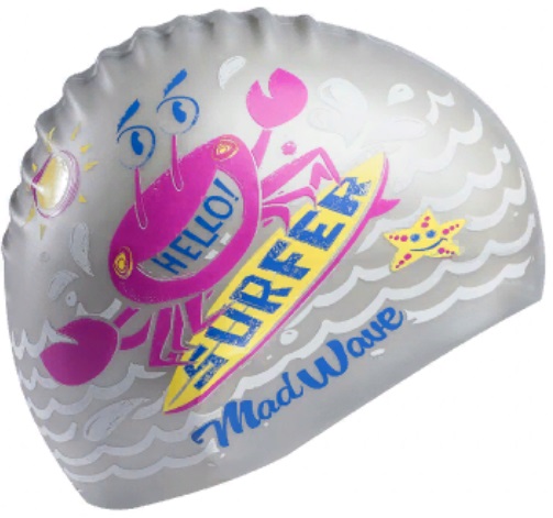 Шапочка для плавания Madwave SURFER Junior серебряный_2