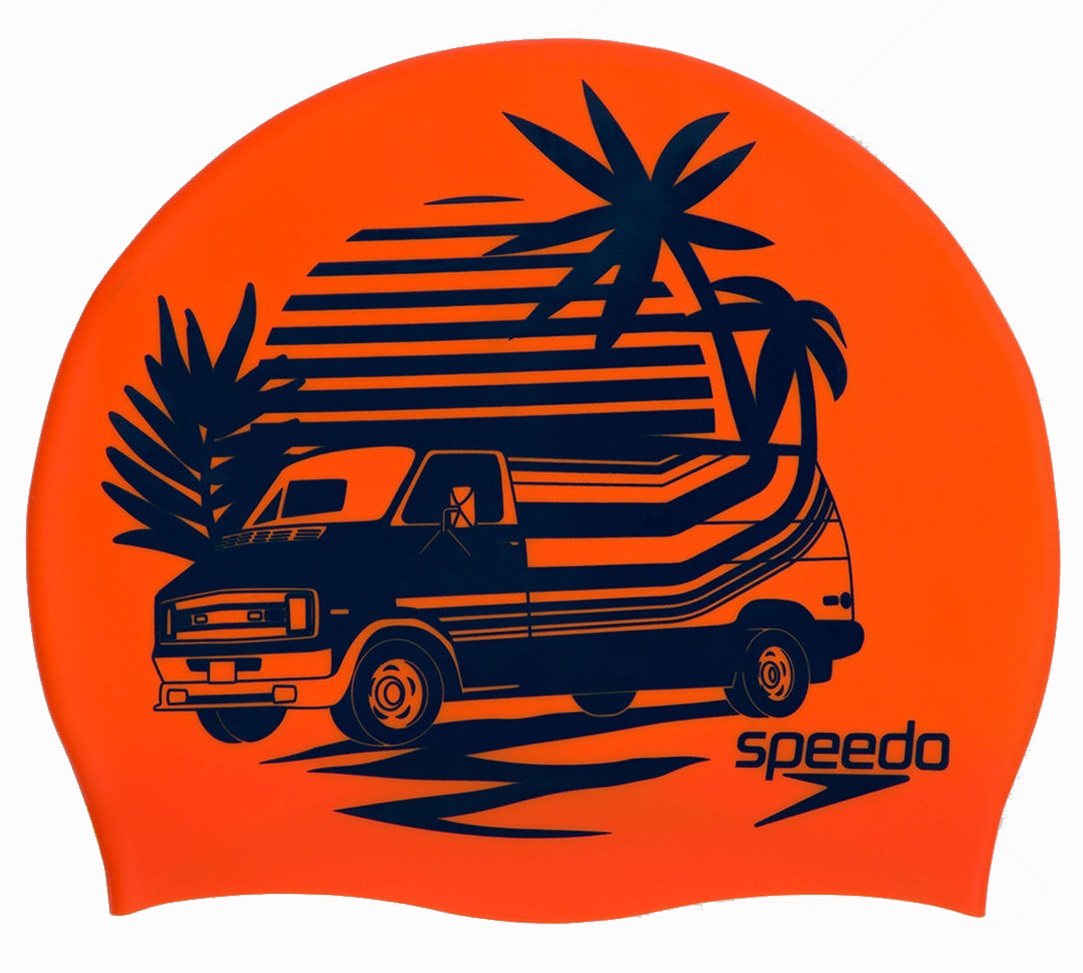 Шапочка для плавания Speedo Slogan Print Cap Orange/Blue