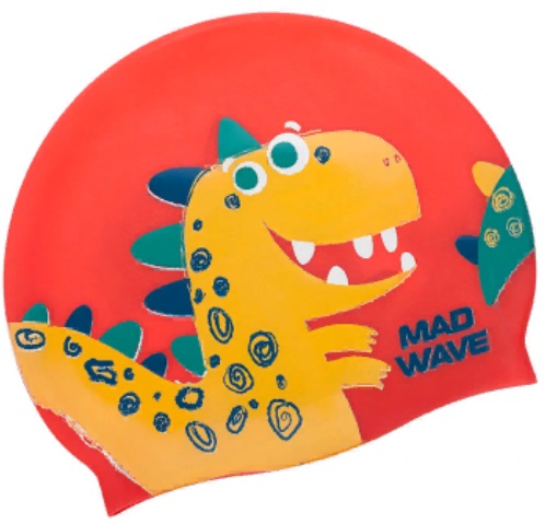 Шапочка для плавания Madwave DINO Junior красный