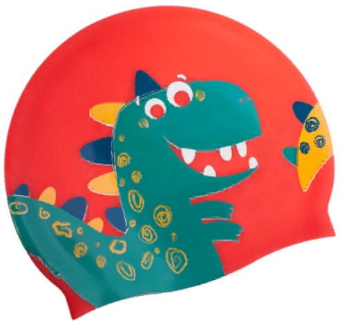 Шапочка для плавания Madwave DINO Junior красный_1