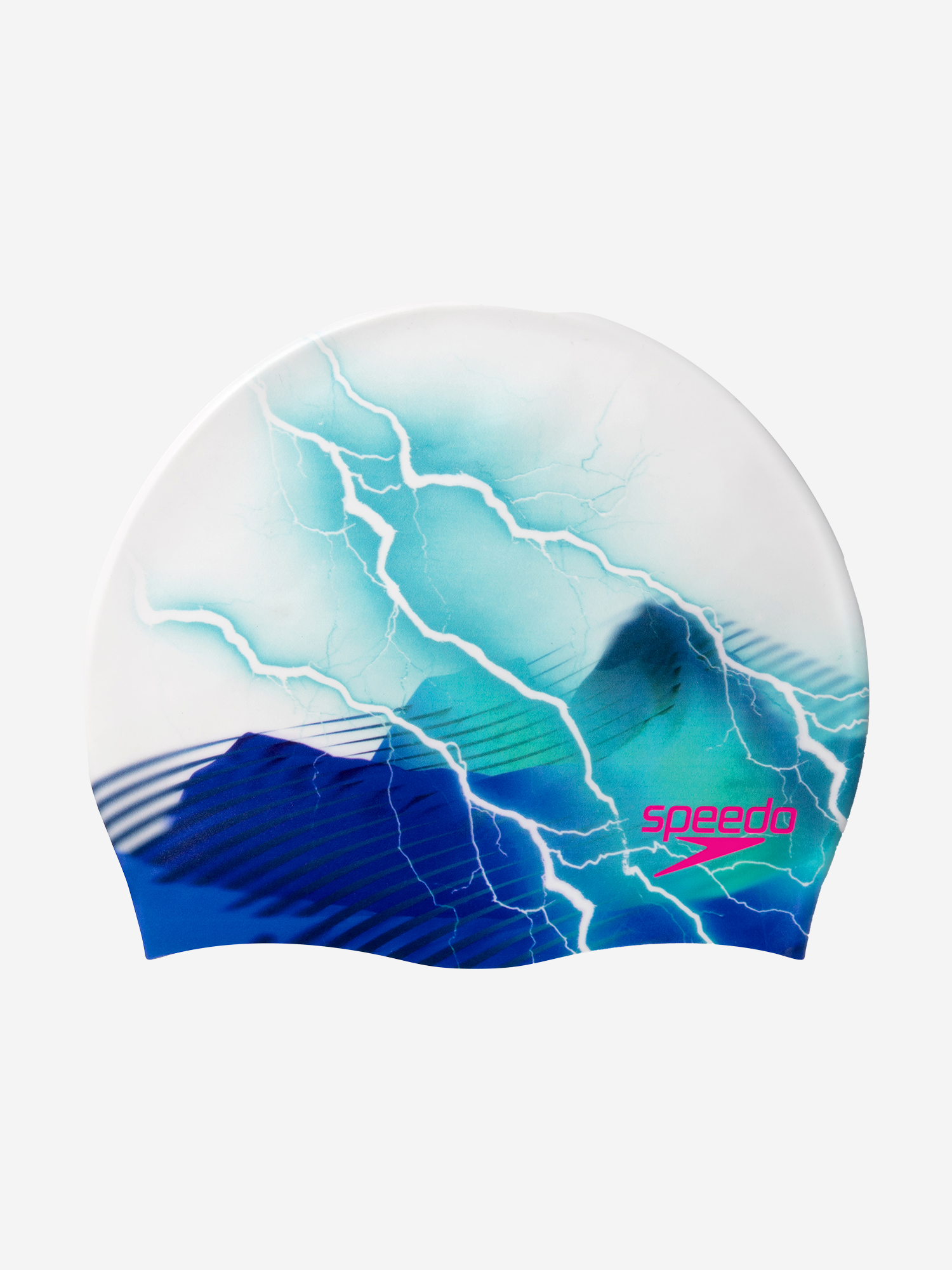 Шапочка для плавания Speedo Slogan thunder strike white/azure 4648