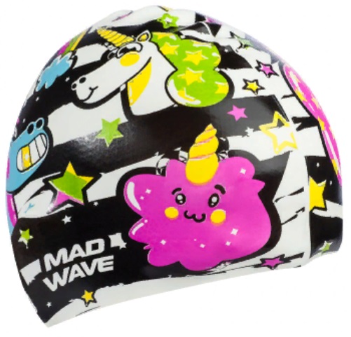 Шапочка для плавания Madwave UNICORN Junior черный_1