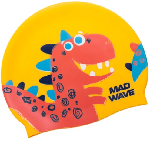 Шапочка для плавания Madwave DINO Junior желтый