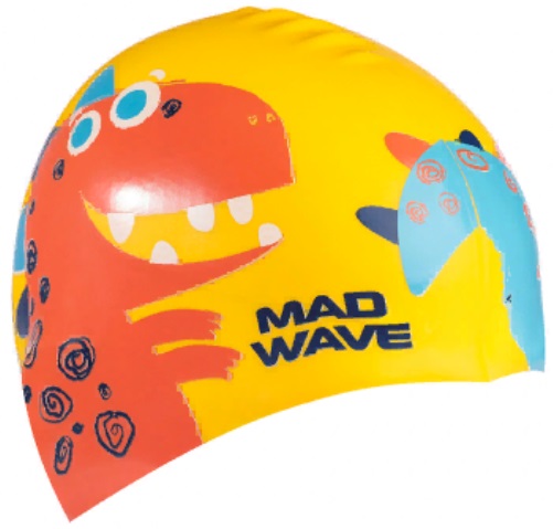 Шапочка для плавания Madwave DINO Junior желтый_1