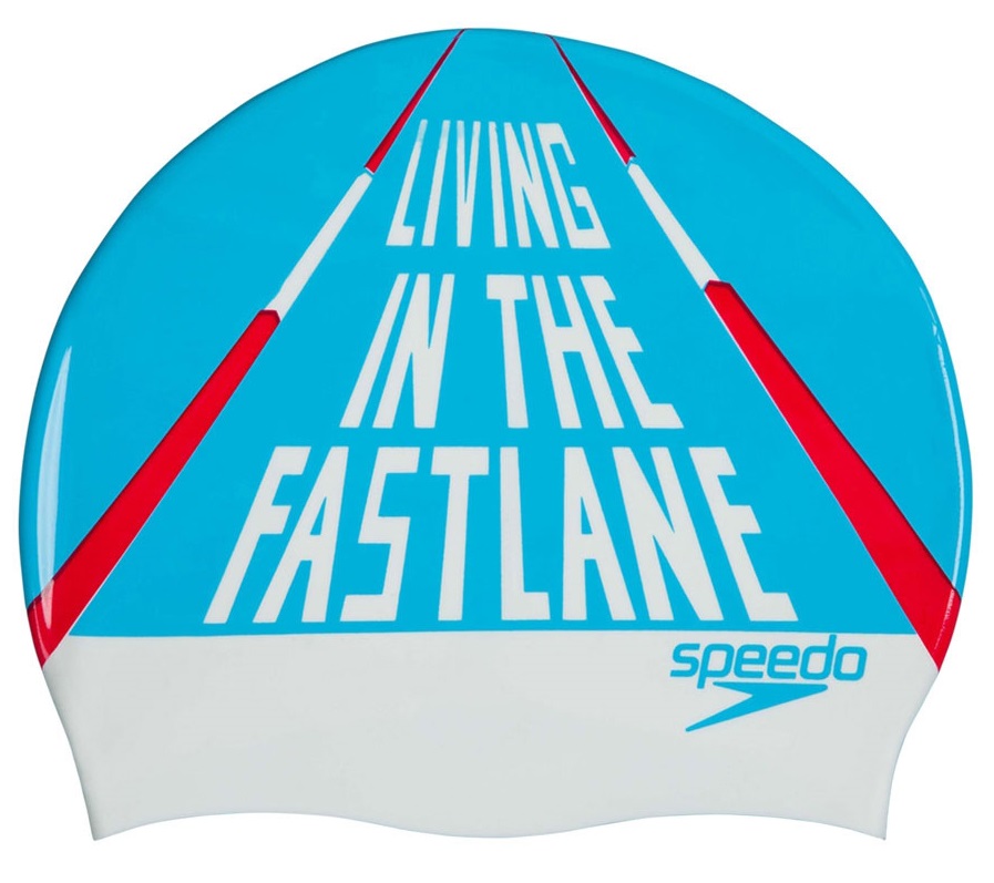 Шапочка для плавания Speedo Slogan Print Cap White/Blue/Red