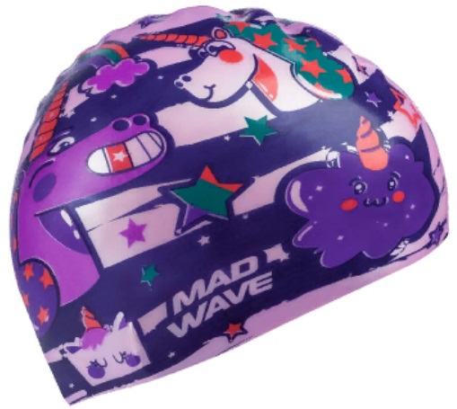 Шапочка для плавания Madwave UNICORN Junior фиолетовый_2