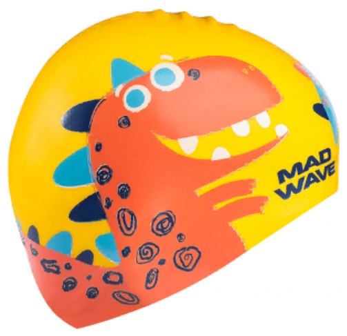 Шапочка для плавания Madwave DINO Junior желтый_2
