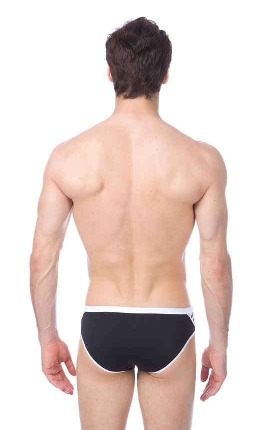 Плавки Arena TEAM STRIPE BRIEF черный белый_1