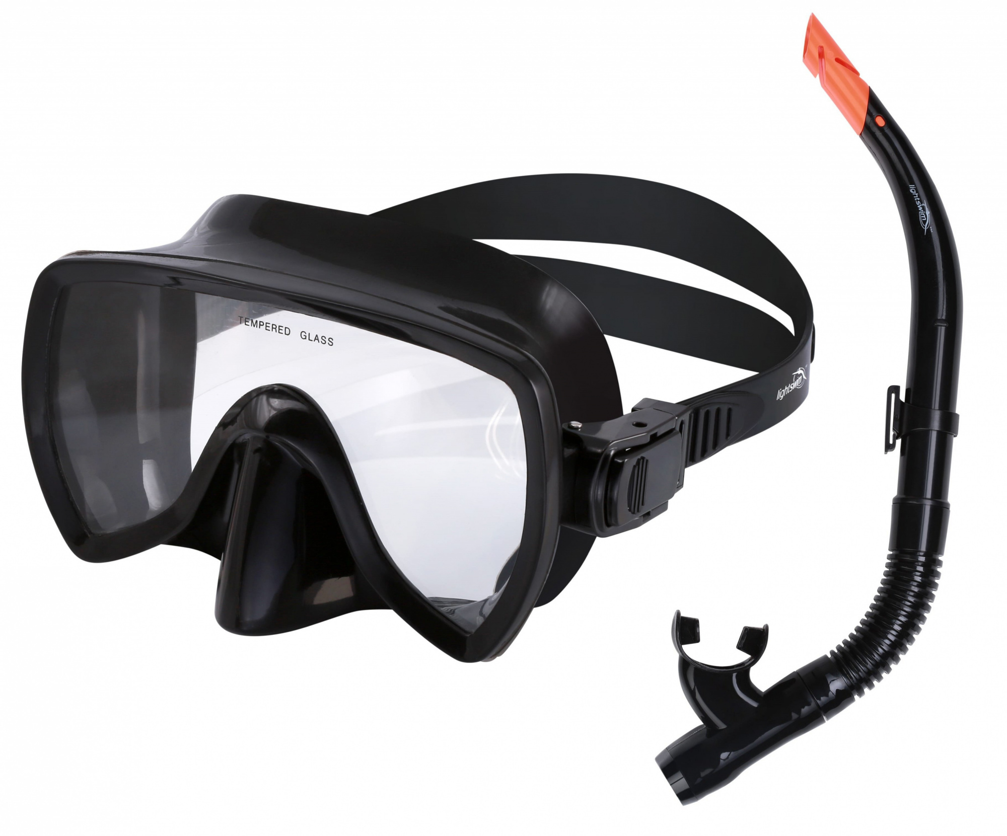 Набор для плавания (маска+трубка) Lightswim LSM 23 SN 6 черный